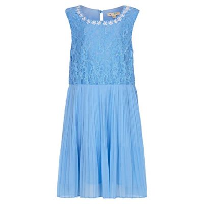 blue Pearl Flower Lace Dress